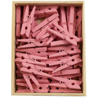 JAM Paper Wood Clothing Pin Clips, Medium, 1 1/8, Pink, 2 Packs of 50, 100 Total (230726778a)-3