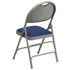Flash Furniture HERCULES Series Ultra-Premium Triple Braced Navy Fabric Metal Folding Chair with Easy-Carry Handle-CA117 Fire Retardant Foam