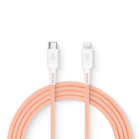 LOGiiX Vibrance Connect USB-C to Lightning - Pink-Colourful & ultra-durable 1.5m charging cable to fast charge Apple devices
