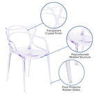 Flash Furniture - Chaise auxiliaire empilable transparente de la série Nesting-Conception profilée
