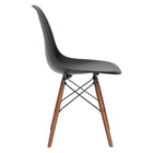 Nicer Furniture - chaise d'appoint de style Eiffel avec pieds en bois de noyer - noir - paquet de 4-Sièges incurvés de forme ergonomique et confortables - Idéal pour la maison, le bureau, les crèches, les fêtes, les banquets, les bars et les cafés.