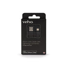 Veho VPP-601-20CM Pebble MFi Lightning Cable, 20 cm, Black-Charge and synchronise your devices using an Apple approved cable
