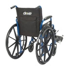 Drive Medical Blue Streak Wheelchair with Flip Back Desk Arms, 20" Seat, Elevating Legrests-Nylon upholstery is durable, lightweight, attractive, and easy to clean