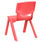 Flash Furniture Plastic Stackable School Chair with 10.5" Seat Height - Red - 10 Pack-Lightweight Design