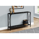 Monarch Specialties 2126 Accent Table - 48"L/Black Marble/Black Hall Console-Product dimensions: 32" H x 48" W x 12" D