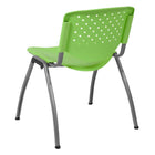 Flash Furniture HERCULES Series Green Plastic Stack Chair with Titanium Grey Powder Coated Frame-Ergonomically Contoured Design with Green Plastic Back and Seat