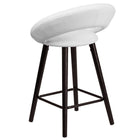 Flash Furniture – Tabouret de comptoir de 24 po contemporain, vinyle blanc et cadre en bois, Kelsey Series (CH-152551-WH-VY-GG)-À la hauteur de comptoir