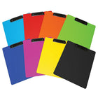 Geo Plastic Clipboards - Letter Size - Assorted Colours - 12 Pack-Clipboard made of strong plastic with retractable hook.