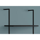 Monarch Specialties 3683 72"H Ladder Bookcase - Black/Black Metal-Weight capacity per shelf: 30 lbs