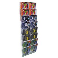 Azar Displays 51.75" x 19" 16-Pocket Letter Size Crystal Styrene Modular Wall Mount Display (252325)-Use for printed material measuring 11"H x 8.5"W