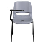 Flash Furniture Grey Ergonomic Shell Chair with Right Handed Flip-Up Tablet Arm-Multipurpose Tablet Arm Chair