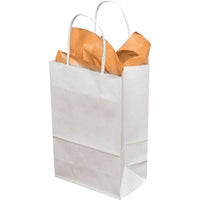 Staples White Shoppers - Lindsey - 10" x 5" x 13" - 250 Pack-Dimensions: 10" W. x 5" D. x 13" H.