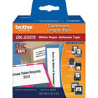 Brother DK2205 Continuous Length Paper Label - 2-1/2" - Black on White-Black on white paper labels