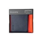 Champs Leather RFID Slim Wallet - Navy-RFID theft protection featuring a thin lining designed to help prevent electronic  theft 