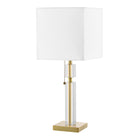 Dainolite Fernanda Modern Incandescent Table Lamp - 1 Light - Aged Brass with White Shade-Easy Assembly