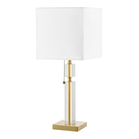 Dainolite Fernanda Modern Incandescent Table Lamp - 1 Light - Aged Brass with White Shade-Easy Assembly