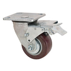 Kleton Polyurethane Heavy-Duty Casters with Swivel and Brake, 4", 2 Pack-Smooth rolling, low noise operation