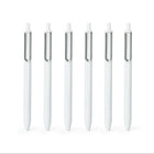 Poppin Gel Luxe Retractable Pen – White – 12 Pack-Black Ink