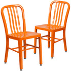 Flash Furniture Commercial Grade Orange Metal Indoor-Outdoor Chairs-500 lb. Static Weight Capacity