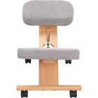 Nicer Furniture Kneeling Chair with Memory Foam - Natural Wooden Frame Grey Fabric-Measurements: Seat Size: 15.5"W x 12''D, Knee Rest Size: 17.75''W x 10''D, Seat Height: 20'' - 24''H, Overall Dimensions: 17.5''W x 26.5''D x 20'' - 24''H
