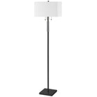 Dainolite Fernanda Modern Incandescent Floor Lamp - 2 Lights - Matte/Black with White Shade-Matte Black