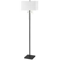 Dainolite Fernanda Modern Incandescent Floor Lamp - 2 Lights - Matte/Black with White Shade-Matte Black
