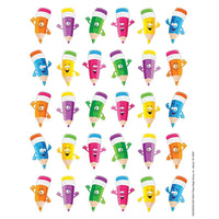 Eureka Theme Sticker Pencil Smiley Faces, 1440 Pack (EU-655068)-Design: Pencil Smiley Faces
