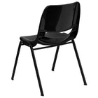 Flash Furniture – Chaise ergonomique Hercules, empilable, cadre noir, siège de 14 po, noir-Siège et dossier en plastique noir