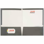 JAM Paper Glossy 2-Pocket Presentation Folders, Grey, 50 Pack (31225352c)-50 pack