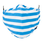 Nautica Non-Medical Reusable Face Masks with Mask Extenders - Blue & Blue/White Stripe - 2 Pack-Clear wristlet, solid blue mask, blue/white striped printed mask, 2 frosted mask extenders