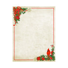 Geographics Poinsettia & Cardinal Letterhead - Red Foil - 8.5" x 11" - 40 Pack-8.5" x 11"