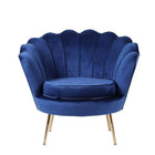 Plata Import Velvet Lounge Chair - Gold Legs-Lounge Chair