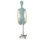 Can-Bramar Adult Female Half Body Mannequin - Ajustable Heigth - Sage ( RPDF-1S)-Positionable Wood Arms, Hands and Fingers
