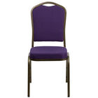 Flash Furniture HERCULES Series Crown Back Stacking Banquet Chairs with Purple Fabric & Gold Vein Frame - 4 Pack-500 lb. Weight Capacity