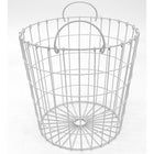 Cathay Importers Wire Round Basket with Metal Handles, 12" W x 12" D x 12" H, White-Modern grid pattern design
