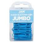 JAM Paper Colored Jumbo 2" Paper Clips - Baby Blue - 2 Packs of 75-Color: Baby Blue