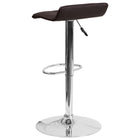 Flash Furniture Contemporary Vinyl Adjustable Height Barstools with Quilted Wave Seat & Chrome Base - Brown - 2 Pack-Quilted Design Covering