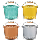TREND enterprises Inc. I Love Metal Buckets Classic Accents Variety Pack - 36 Pack-Diecut decorative paper shapes for displays, crafts, instructional activities, and messages