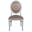 Flash Furniture HERCULES Series King Louis Chair with Taupe Vinyl Back & Seat & Silver Frame-Designed for Commercial and Residential Use