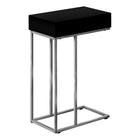 Monarch Specialties 3773 Accent Table - 25"H/Black/Silver Metal-Product dimensions: 15.75 Inch W x 9.45 Inch D x 24 Inch H