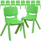 Flash Furniture Green Plastic Stackable School Chair with 12" Seat Height - 10 Pack-176 lb. Static Load Capacity