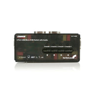 StarTech Black USB KVM Switch Kit with Cables and Audio, 4 Port-Power-free operation -- KVM draws power from attached computers and requires no power adapters