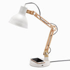 Sully Wood & Metal Lamp - White -Bulb Included - E26 5W LED bulb