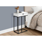 Monarch Specialties - 3770 Table D'Appoint - 25 po H/Blanc/Metal Noir-Assemblage requis: des instructions illustrees et tout le materiel sont fournis pour plus de commodite (des outils supplementaires peuvent être necessaires)