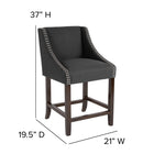 Flash Furniture Carmel Series 24" High Transitional Walnut Counter Height Stools - 2 Pack-Walnut Wood Finish