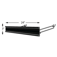Azar Displays Extended Sign Holder, 3" x 24" (600324-BLK)-Black Metal