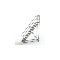 Tri-Arc Safety Slope Rolling Ladder, 11 Step, 110" x 107", Serrated (KDEC111242)-Frame Material: Steel