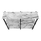 Monarch Specialties 2221 48"L Accent Table - White Marble/Black Metal Console-9