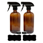 Wamaco Amber 16 oz Glass Spray Bottles - 4 Pack-Container for liquids such as essential oils and cleaning products