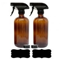 Wamaco Amber 16 oz Glass Spray Bottles - 4 Pack-Container for liquids such as essential oils and cleaning products